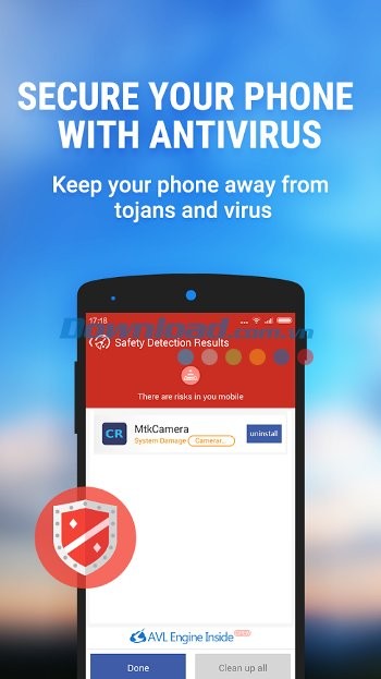 Tính năng chống virus của One Cleaner