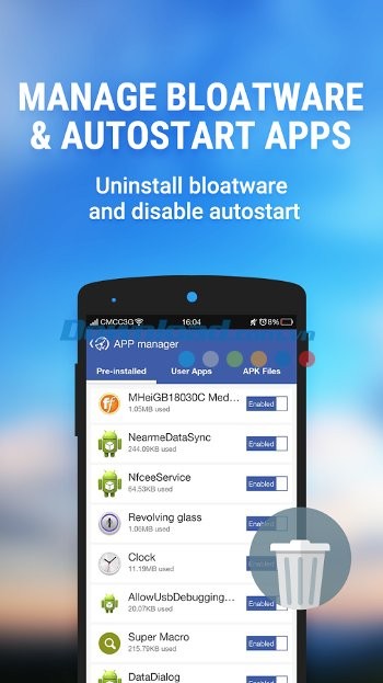 Tính năng quản lý ứng dụng của One Cleaner