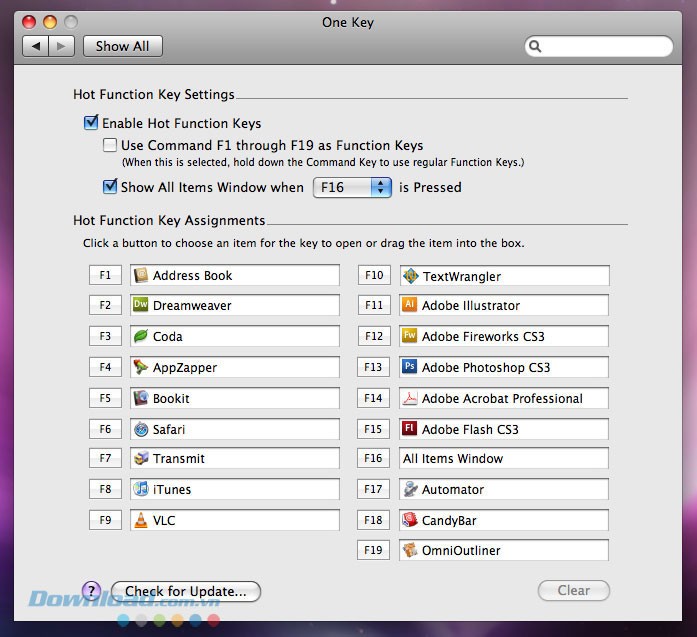 Lựa chọn chỉ định phần mềm