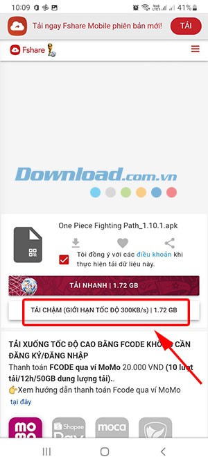 Bạn sẽ được dẫn ra trang ngoài FShare để tải file
