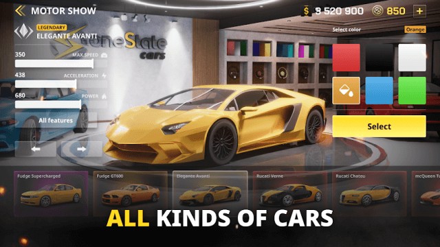 Game có tất cả các loại xe khác nhau