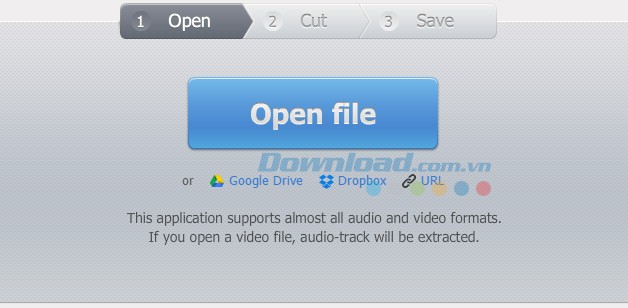 Tải và mở file mp3 để cắt nhạc trực tuyến