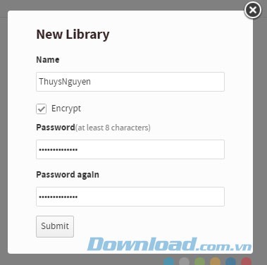 Mã hóa thư mục mới tạo