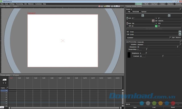Giao diện phần mềm OpenToonz