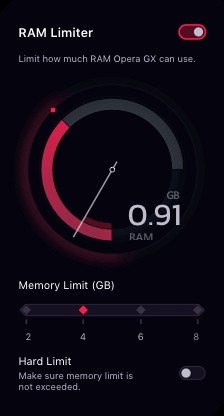RAM Limiter của Opera GX