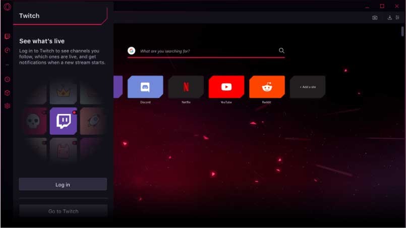 Opera GX tích hợp Twitch