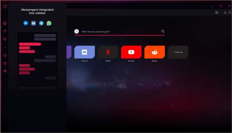 Tích hợp Opera GX Messenger