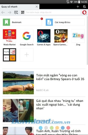 Giao diện Opera Mini