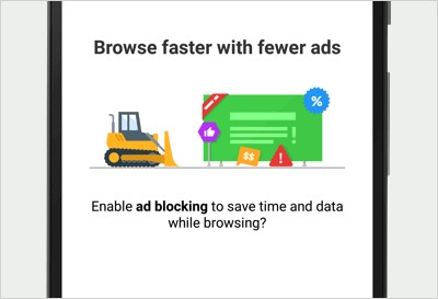Opera Mini cho Android chặn quảng cáo