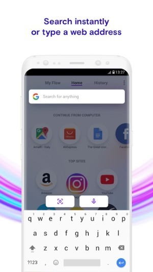 Tìm kiếm nhanh bằng cách nhập văn bản hoặc tìm kiếm giọng nói