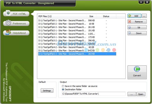 Opoosoft PDF To HTML Converter