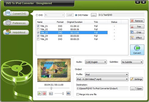 Oposoft DVD To iPod Converter