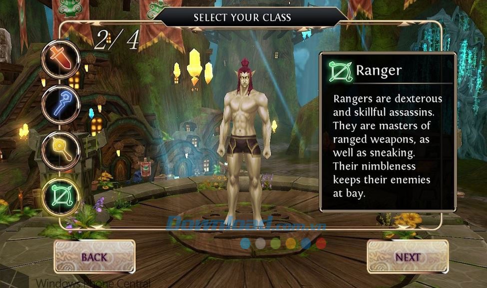 Lựa chọn tầng lớp trong game