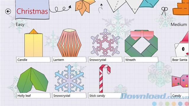 Mẫu Origami Giáng Sinh