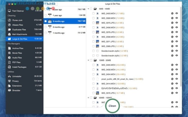 Xác định vị trí và liệt kê các file lớn và cũ
