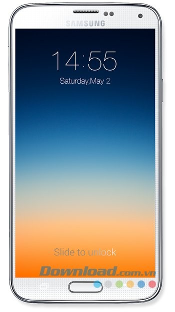 Màn hình khóa sau khi cài đặt OS8 Lock Screen