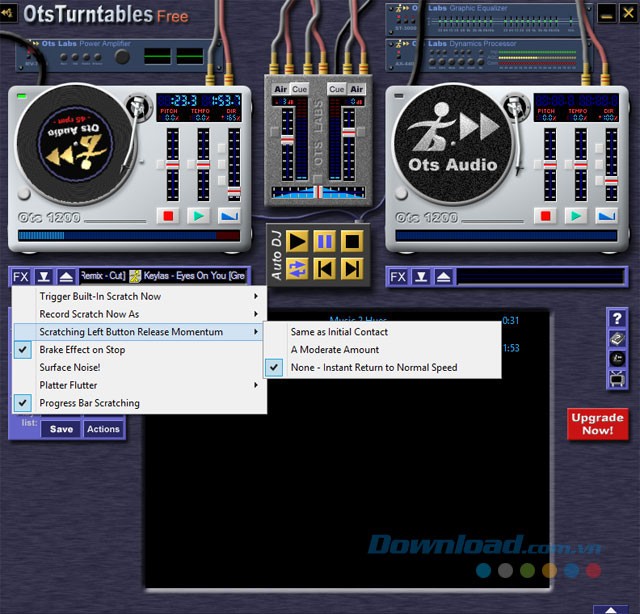 Lựa chọn hiệu ứng cho bàn xoay