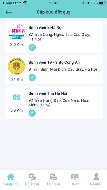 Tìm kiếm bệnh viện cấp cứu gần nhất