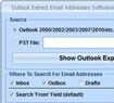 Outlook Extract Email Addresses Software - Tạo danh sách liên hệ