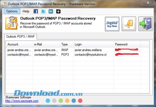 Outlook POP3-IMAP Password Recovery