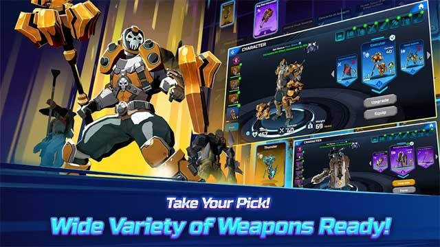 Chọn loại vũ khí phù hợp với bạn nhất từ bộ sưu tập vũ khí tối thượng của Overdox Android