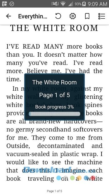 Giao diện đọc sách của OverDrive