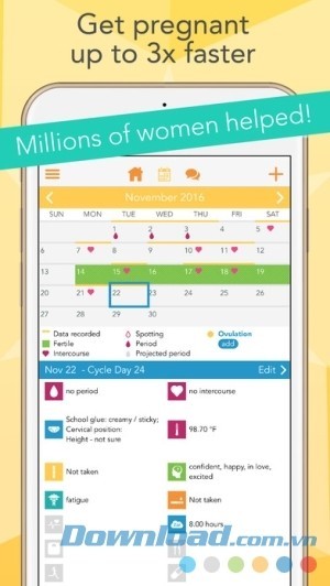Ovia Fertility cho iOS tăng cơ hội mang thai