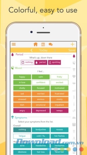 Ovia Fertility cho iOS rất dễ sử dụng