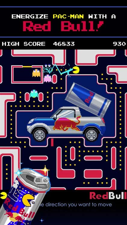 Bổ sung năng lượng cho Pac-Man với nước uống tăng lực Red Bull