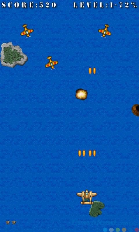 Giao diện game bắn súng Pacific Wings cho Android
