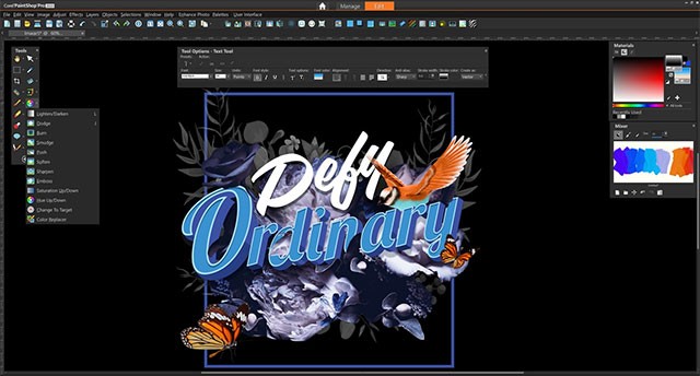 Chèn text và tùy chỉnh không giới hạn với bảng màu, font, kích cỡ...