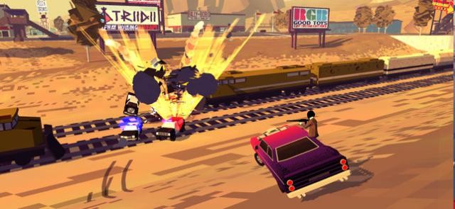 Chạy trốn, lạng lách để đánh lừa xe cảnh sát và khiến họ nổ tung