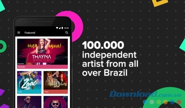 Palco MP3 cho Android cung cấp hàng triệu ca khúc nhạc Brazil sôi động