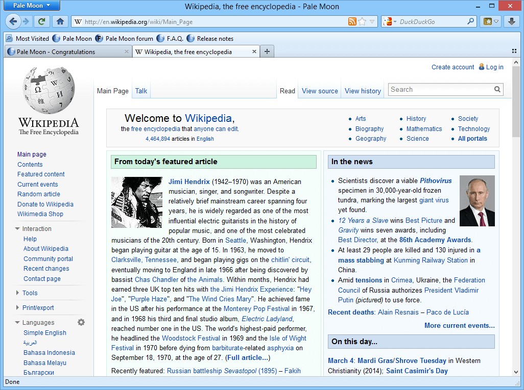 Cập nhật Pale Moon mới nhất