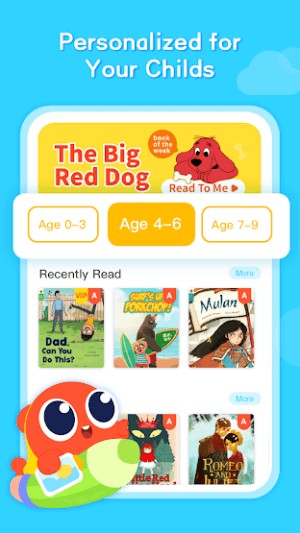 Ứng dụng được điều chỉnh cho phù hợp với từng bé