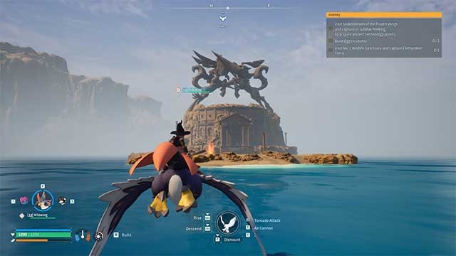 Sử dụng Nitewing để bay tới đảo Arena