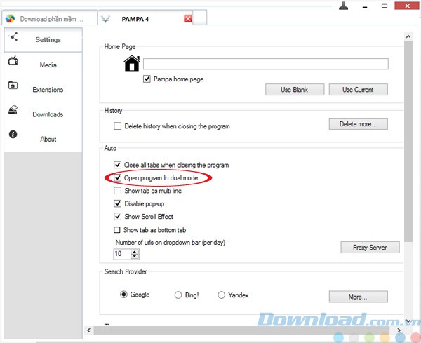 Bật chế độ Dual Mode