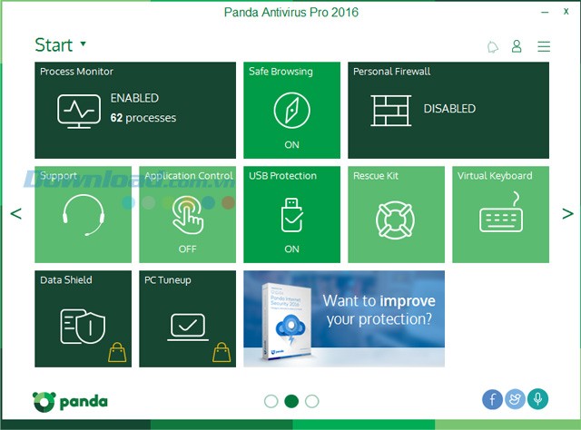 Các chức năng có thể truy cập từ giao diện chính