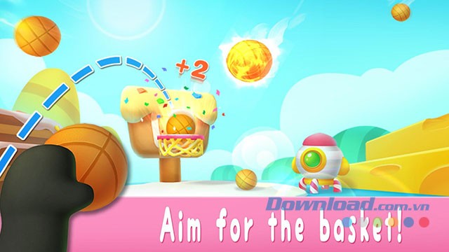 Thi ném bóng rổ cùng Sư tử bờm vàng