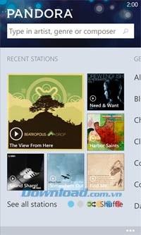 Pandora for Windows Phone