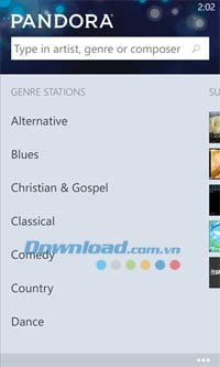 Pandora for Windows Phone