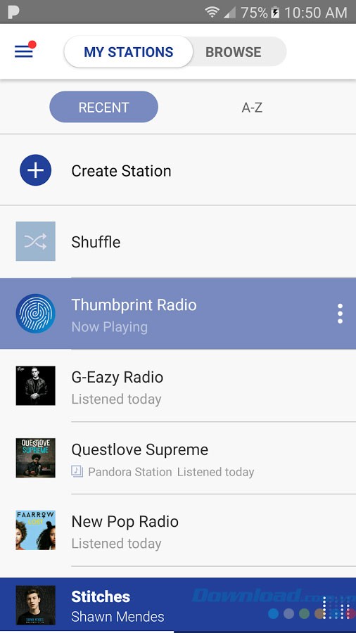 Tạo kênh cá nhân trên Pandora Radio