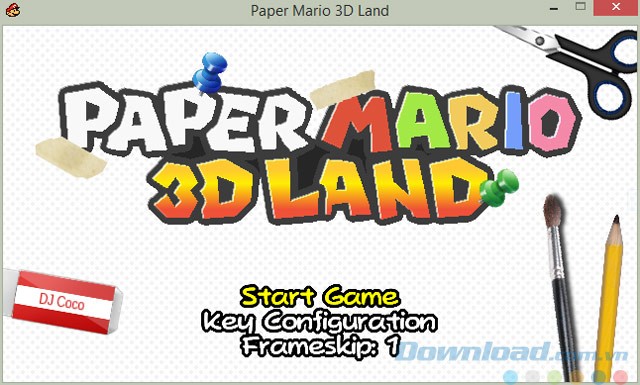 Giao diện game Paper Mario 3D Land
