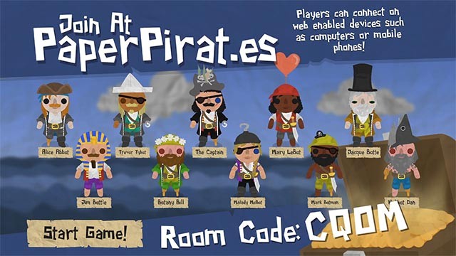 Mời bạn bè cùng chơi game Paper Pirates thông qua phòng lobby