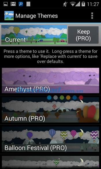 Quản lý hình nền trong Paperland Live Wallpaper
