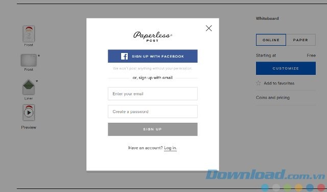 Tạo tài khoản mới hoặc đăng nhập