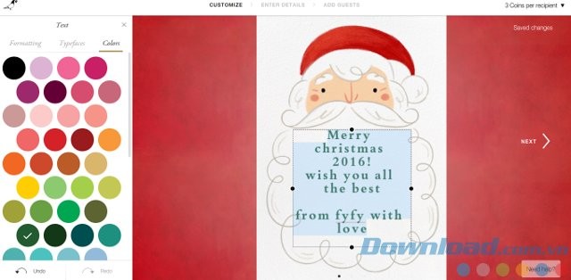 Chọn màu chữ bất kỳ