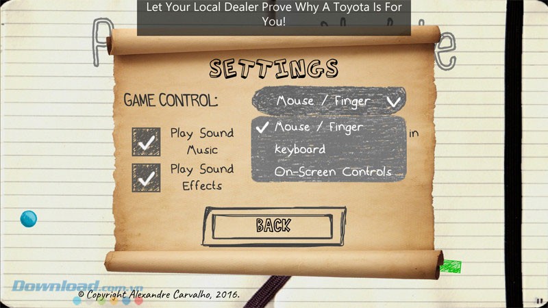 Các lựa chọn cài đặt trong game