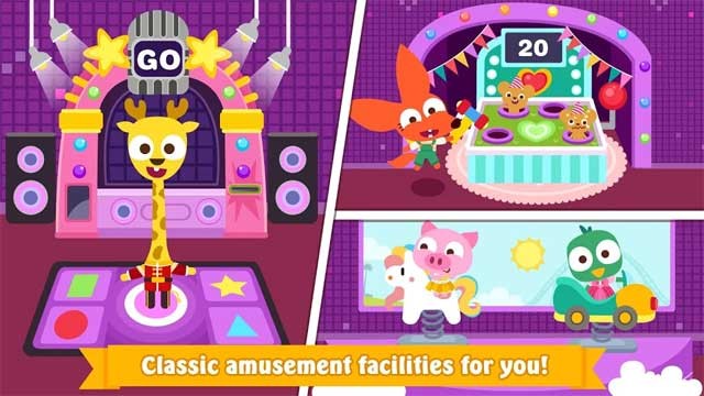 Rất nhiều trò chơi cổ điển như đập chuột, thú nhún, nhảy Audition,... đang chờ bé khám phá