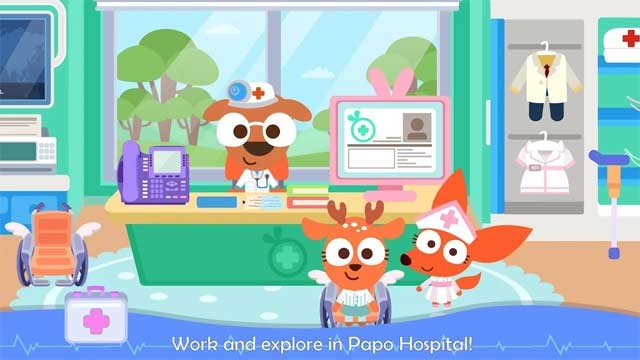 Làm việc và khám phá bệnh viện Papo trong game Papo Town: Hospital cho Android